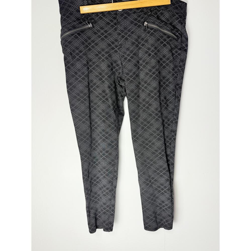 Wit And Wisdom Womens Black Gray Plaid Zip Pockets Slim Fit Pants 14 Petite